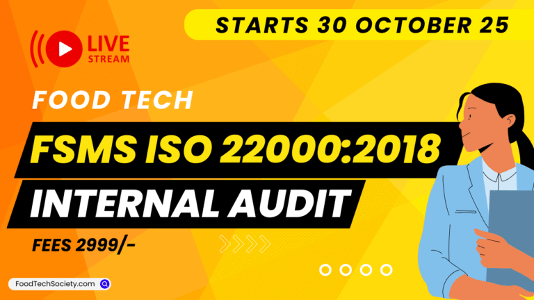 Food safety management system ISO 22000:2018 – Internal auditor training
