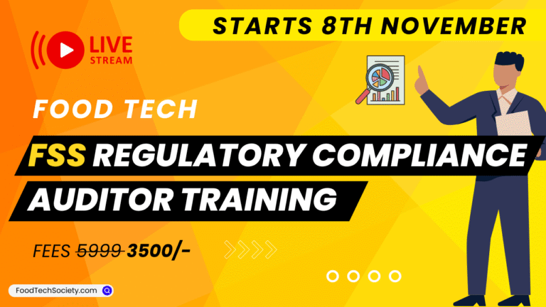 FSSAI Food Safety and Standards Regulatory Compliance Internal Auditor Training